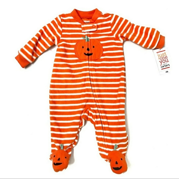 NWT Carter's Pumpkin Jackolantern Onsie One Piece Baby Infant Halloween Outfit - Picture 2 of 6